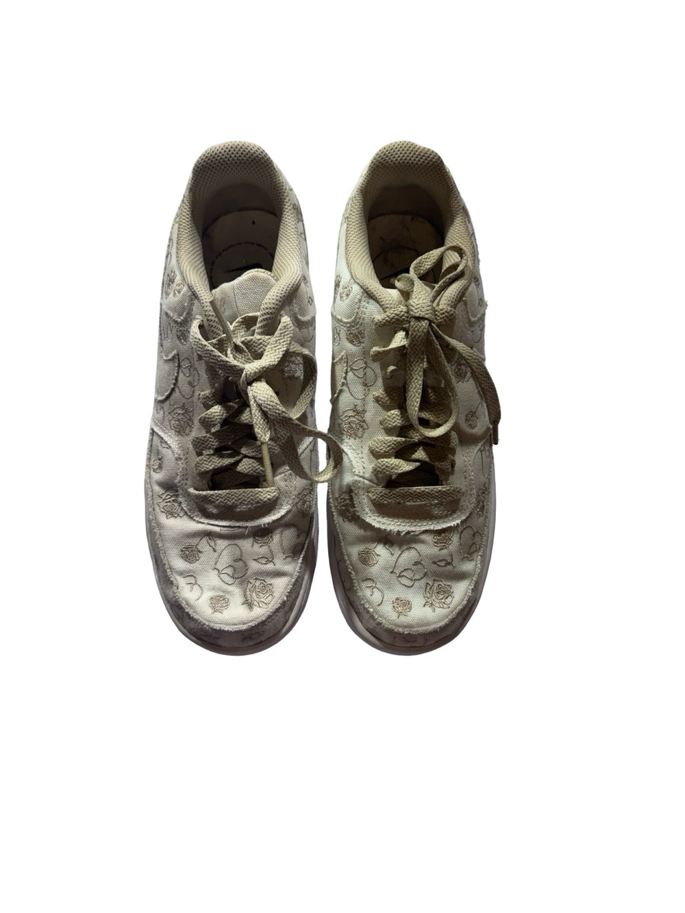 Nike Women's White/Tan Patterned Sneakers